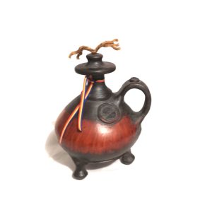 Vas decorativ din ceramică tradițională românească - lampă de ulei - mare