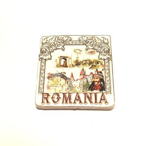 Magnet cu motive românești - Arcul de Triumf, Castelul Bran, Vlad Țepeș