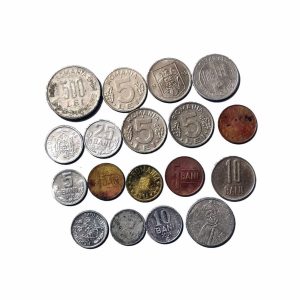 Set de 18 monede românești, vechi