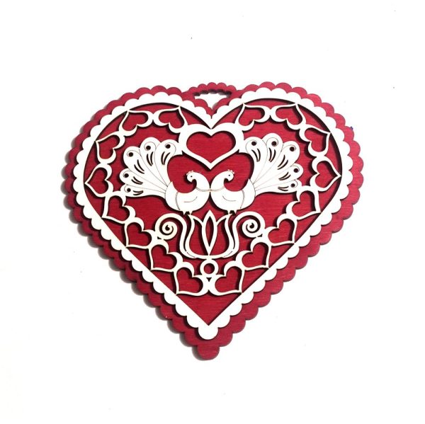 Tablou din lemn în formă de inimă
