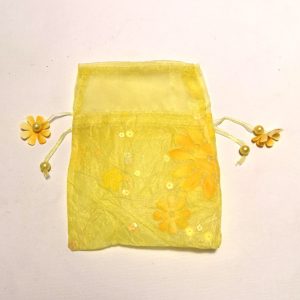 Săculeț din material textil - galben