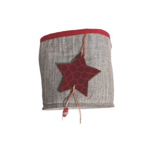 Coșuleț din material textil, roșu și gri