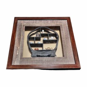 Tablou 3D vintage cu vase din porțelan